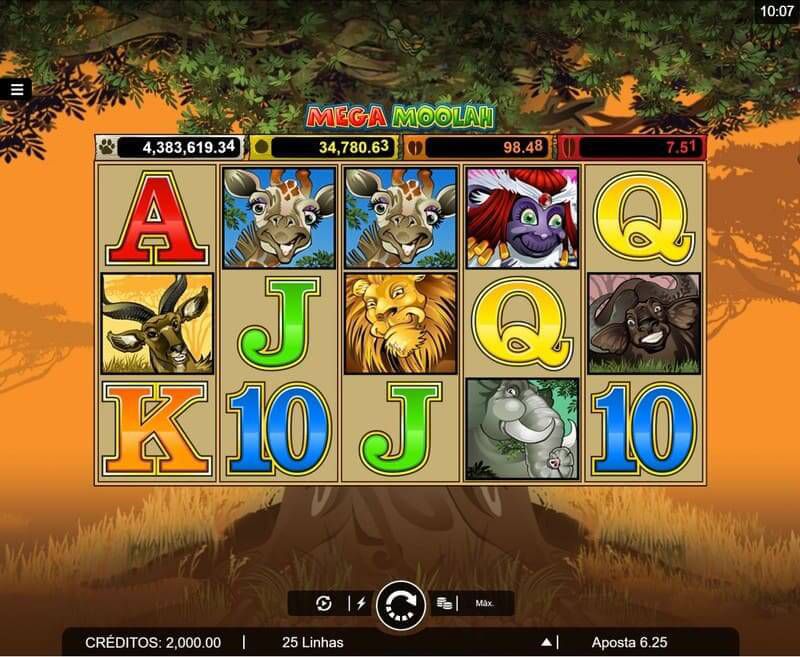 mega moolah simbolos bodog