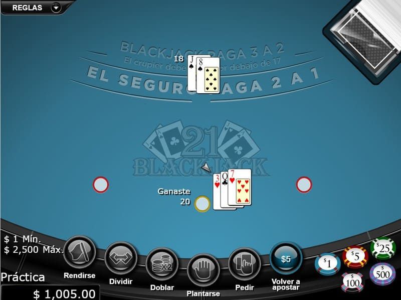 blackjack mano ganada bodog