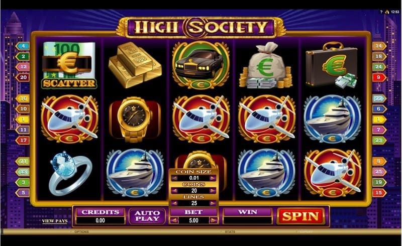 high society slot bodog