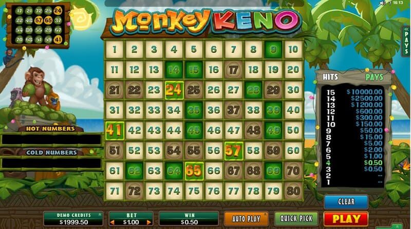 monkey keno online