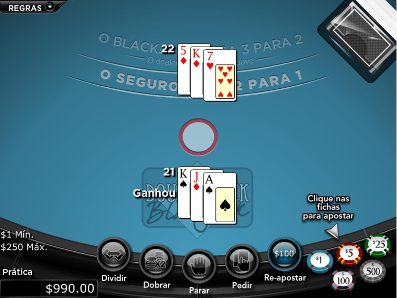 double deck blackjack as regras