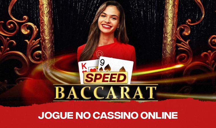 speed baccarat poker logo do Speed Baccarat com cartas e uma dealer ao fundo