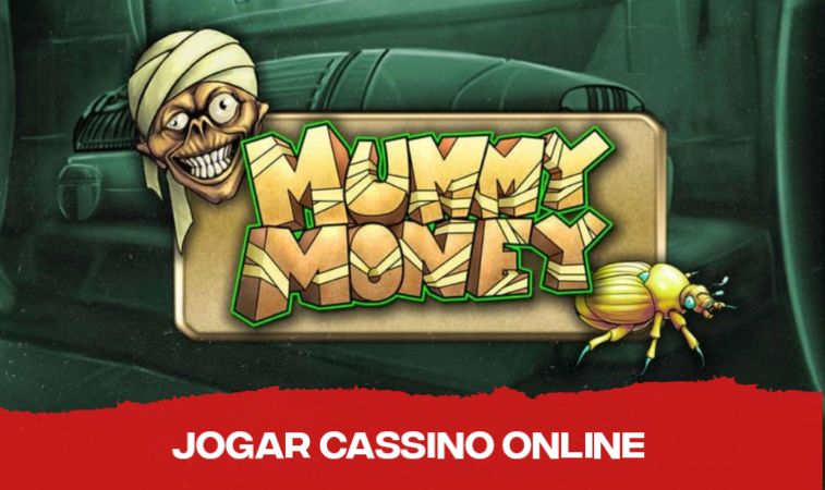 Cabeça da múmia em canto superior esquerdo e o logo do slot