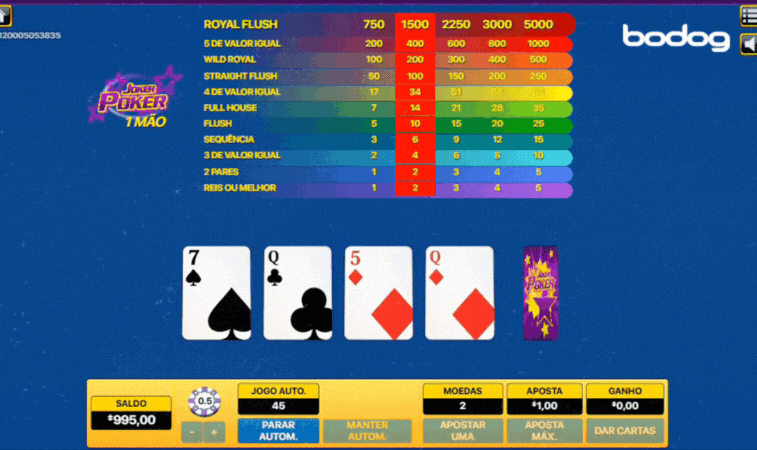 Demo do Joker Poker One Hand