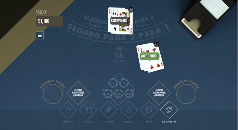 ganhou blackjack perfect pairs 1