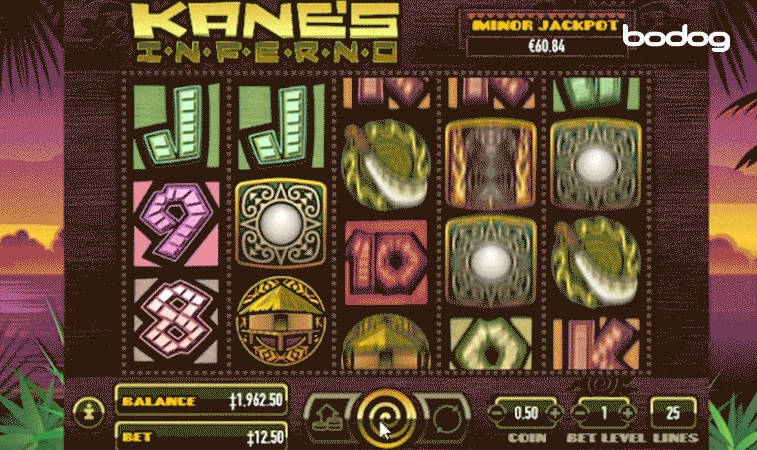 slot Kane’s Inferno durante combinación de símbolos