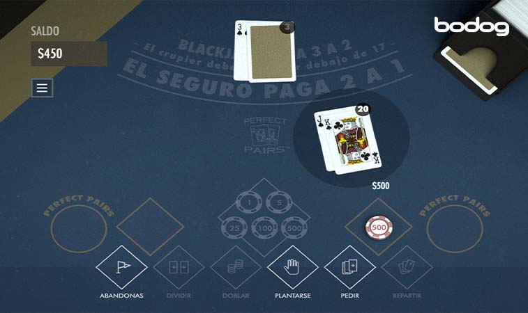 reglas blackjack pairs