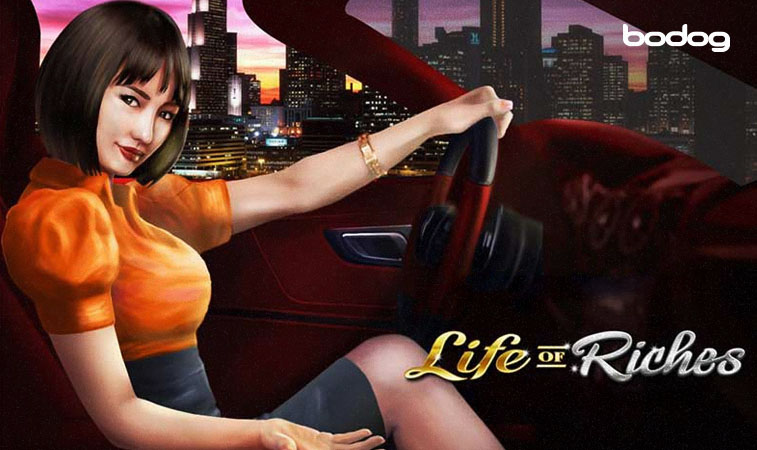 personagem pilotando um carro de luxo no slot
