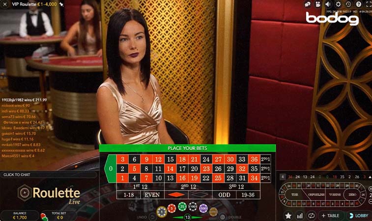 Apuestas en vip roulette