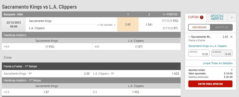 apostas moneyline handicap basquete