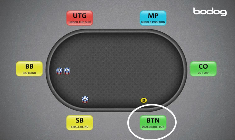 Posicion dealer/button en mesa de poker