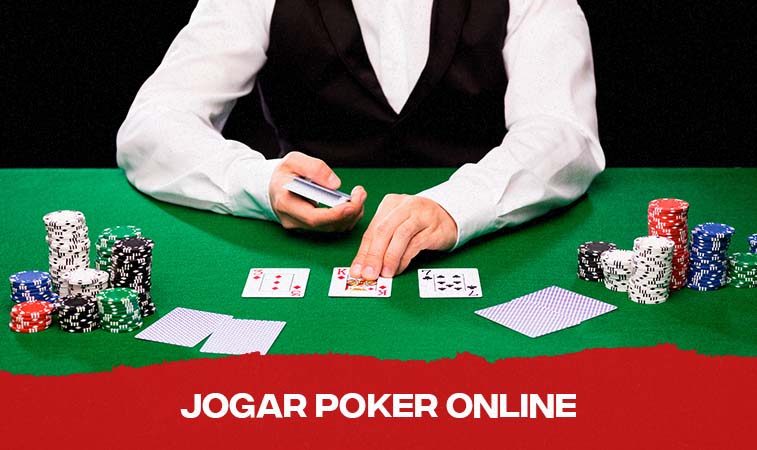 dealer no poker Dealer distribuindo três cartas em uma mesa de poker com fichas