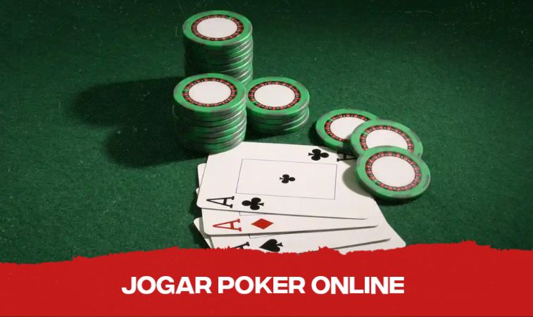 Mesa de poker com cartas de baralho e fichas