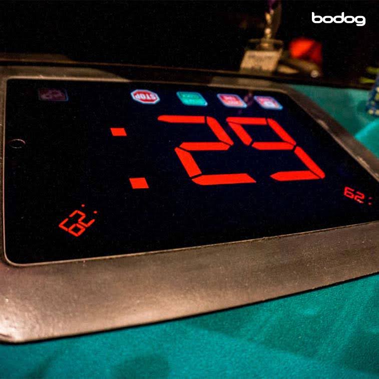 Action clock en mesa de poker