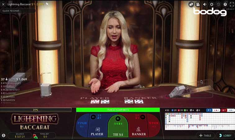 ¿Cómo funciona Lightning Baccarat?