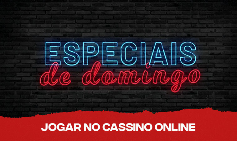 Contém um letreiro iluminado “Especiais de Domingo”