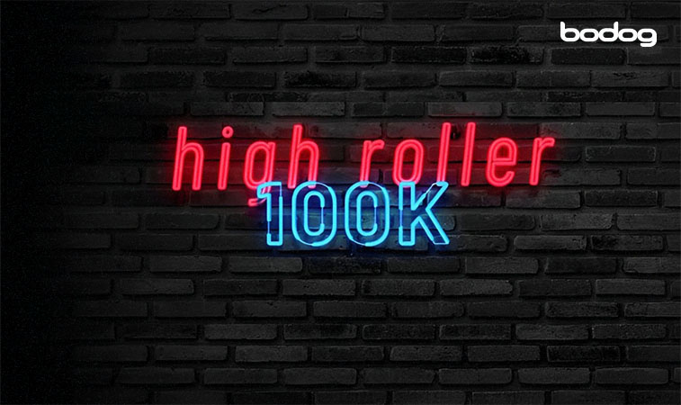  Letreiro iluminado “High Roller 100k”