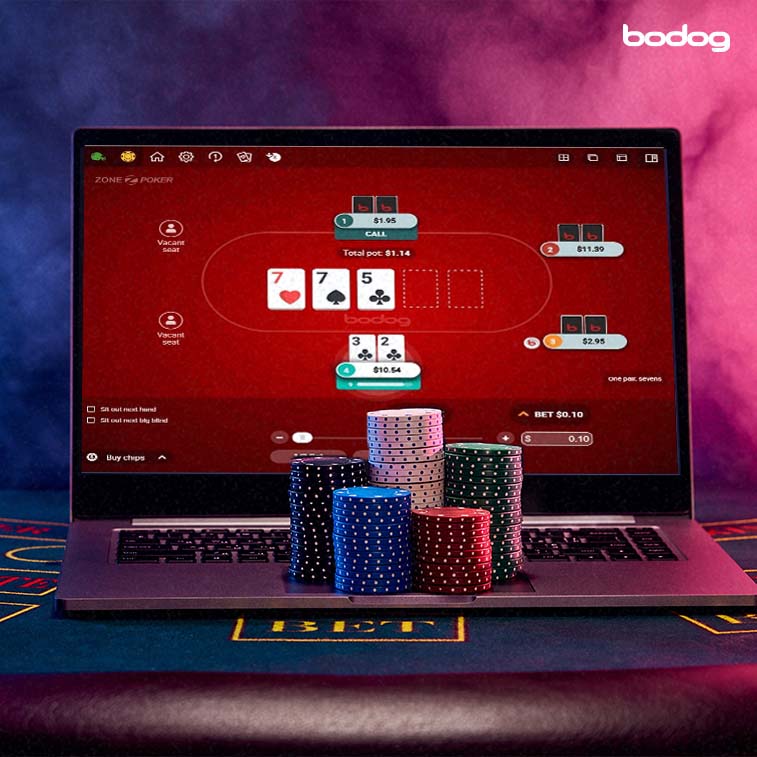 jogar poker cassino Computador com a tela de jogo online de poker da Bodog
