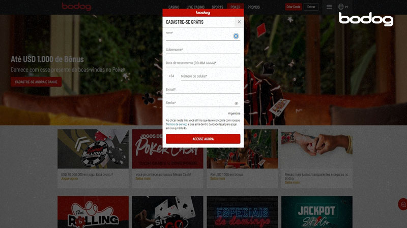 registro bodog cassino
