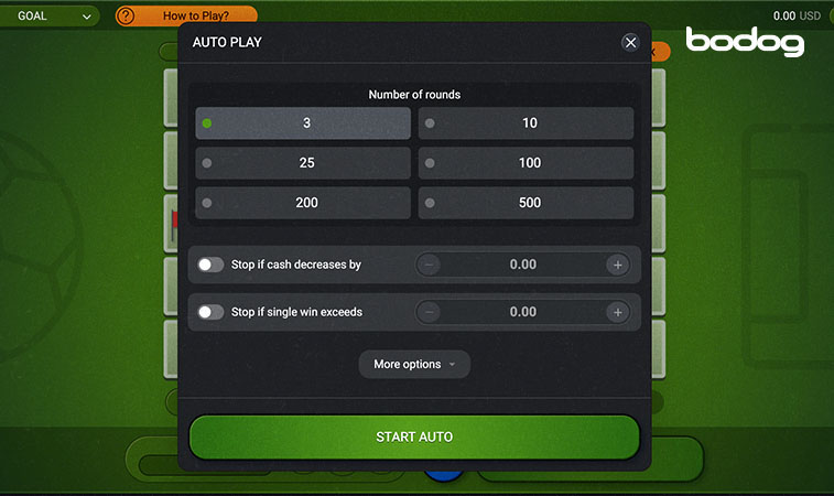 Pantalla mostrando función autojuego en Goal