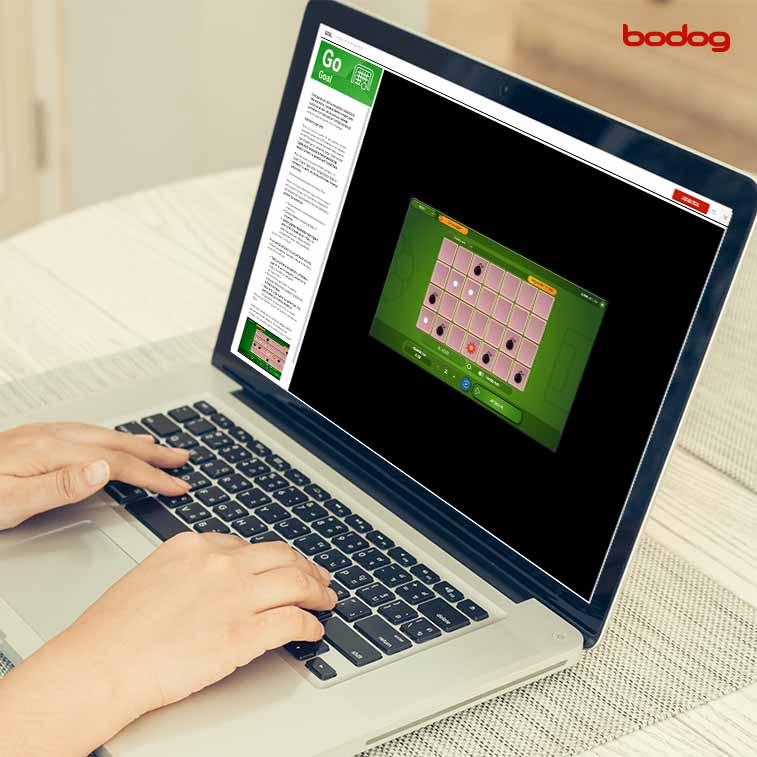 Persona jugando Goal en computadora