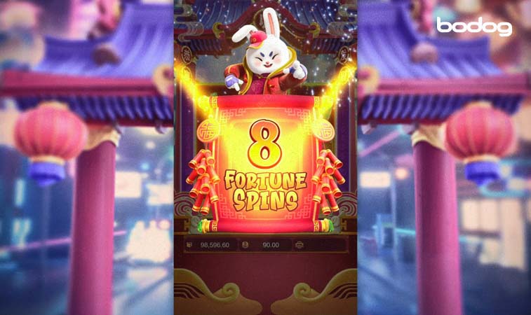 8 fortune spins Portada del slot Fortune Rabbit mostrando función Rabbit Feature