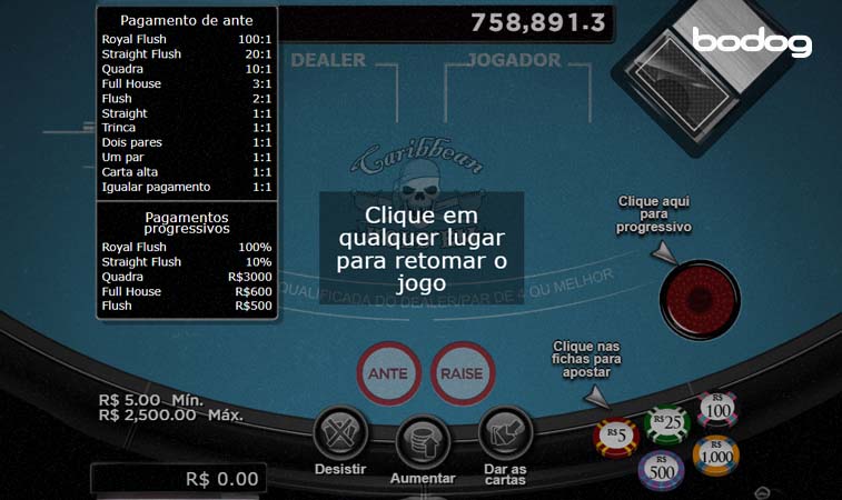 Como jogar Caribbean Hold’em