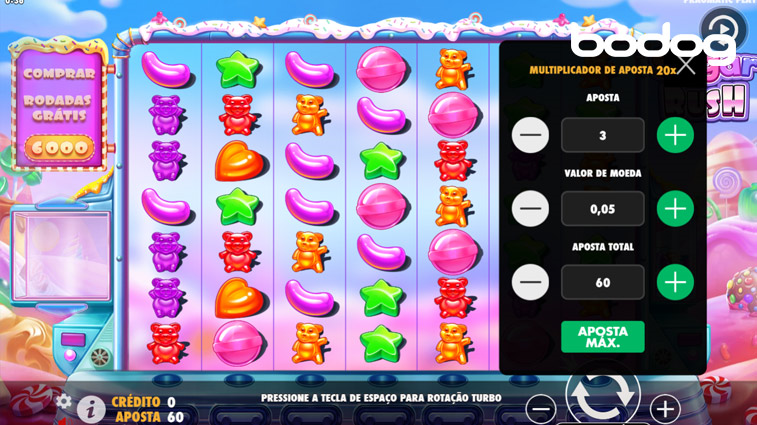 Sugar Rush multiplicador de aposta