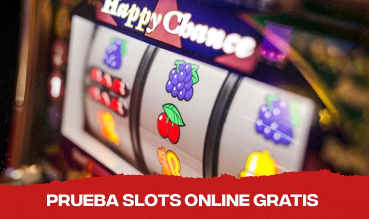 Máquina de tragamonedas con slots de frutas en la pantalla