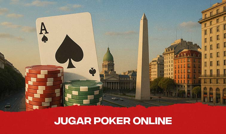 Ilustración ciudad de buenos aires con cartas y fichas de poker