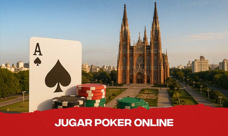 Ciudad de la plata detrás de carta y fichas de poker