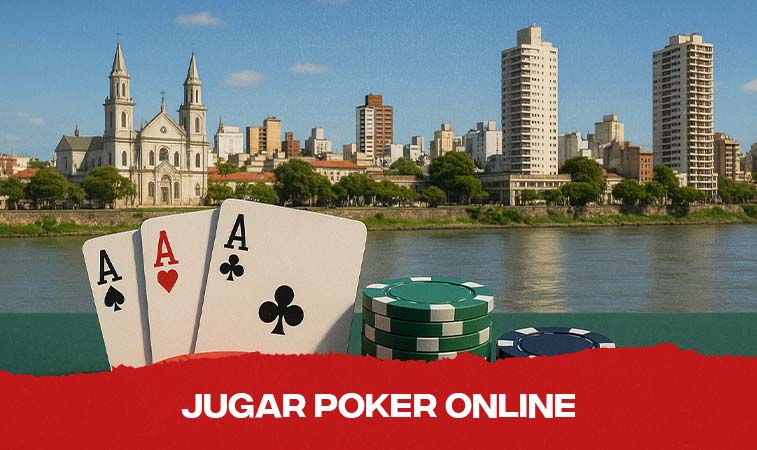 Ciudad de paraná detrás de cartas y fichas de poker