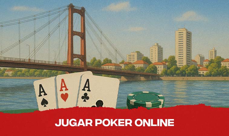 Ilustración de la ciudad de santa fé con cartas y fichas de poker