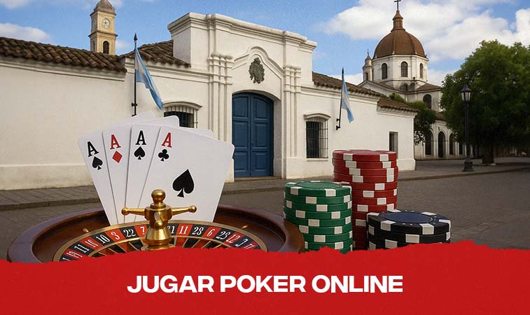 Ciudad de Tucumán con fichas y cartas de poker 